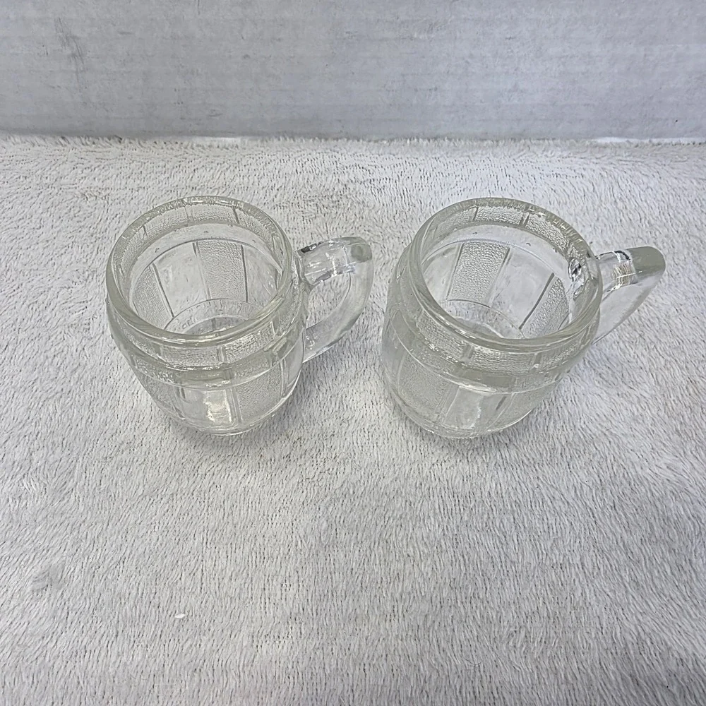 Vintage Mini Beer Barrel Mug Shot Glass Crackle & Clear Barrel St. Patrick's Day